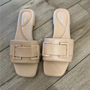 Calvin Klein Women's Nude Mules